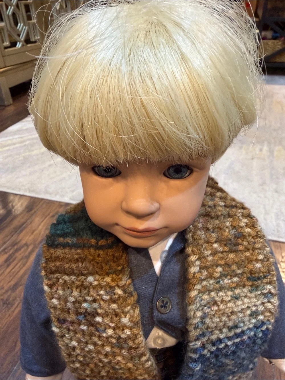 EARLY HEIDI OTT HANSLI, VINTAGE DOLL, blond hair blue eyes boy